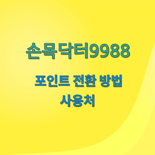 손목닥터9988 포인트 전환 사용처