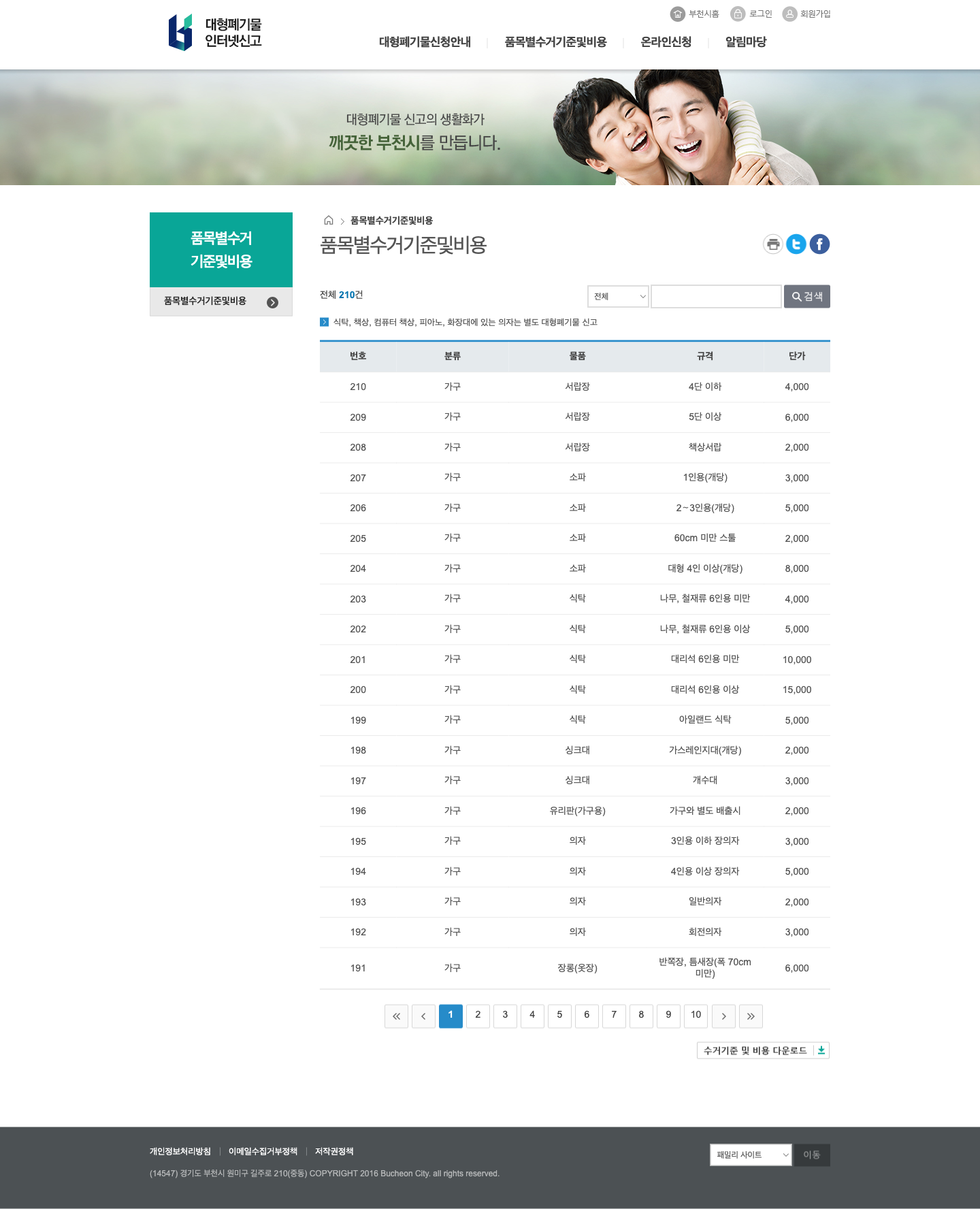 bucheon bulky fee
