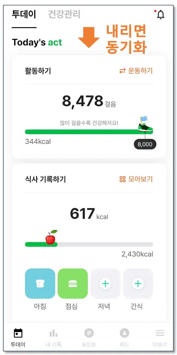 activities and diet record